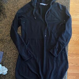 Athleta Black cotton Hoodie Sweatshirt dress